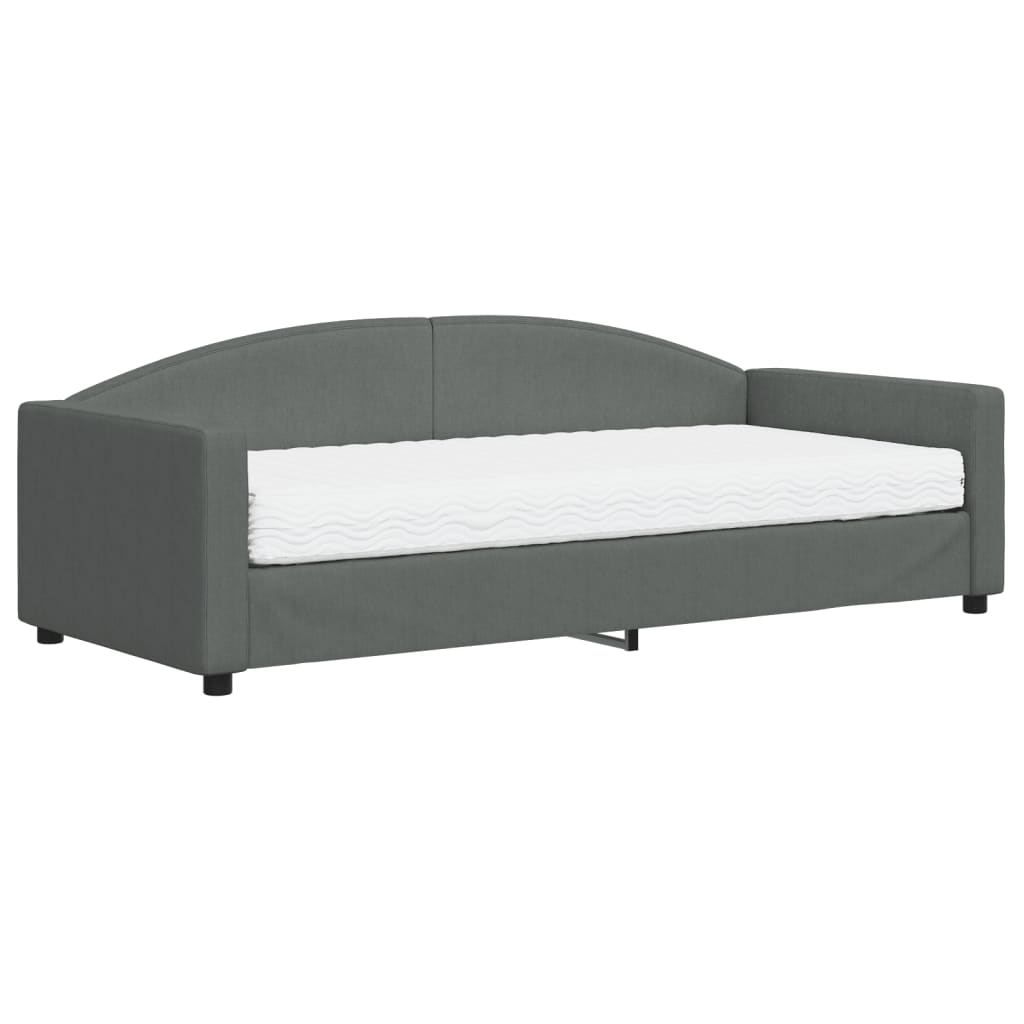 Slaapbank met matras 90x200 cm stof donkergrijs is nu te koop bij PeponiXL, paradijselijk wonen!