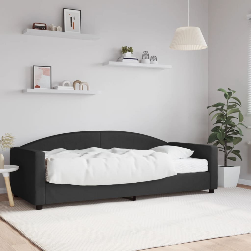 Slaapbank met matras 90x200 cm stof zwart is nu te koop bij PeponiXL, paradijselijk wonen!