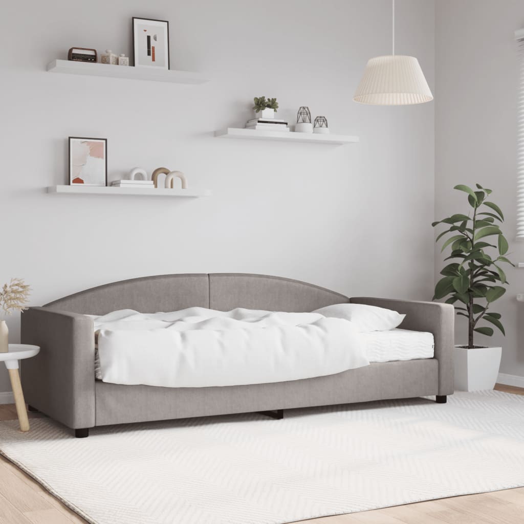 Slaapbank met matras 90x200 cm stof taupe is nu te koop bij PeponiXL, paradijselijk wonen!