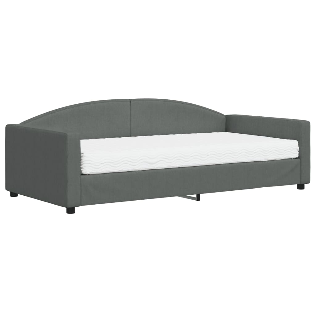 Slaapbank met matras 100x200 cm stof donkergrijs is nu te koop bij PeponiXL, paradijselijk wonen!
