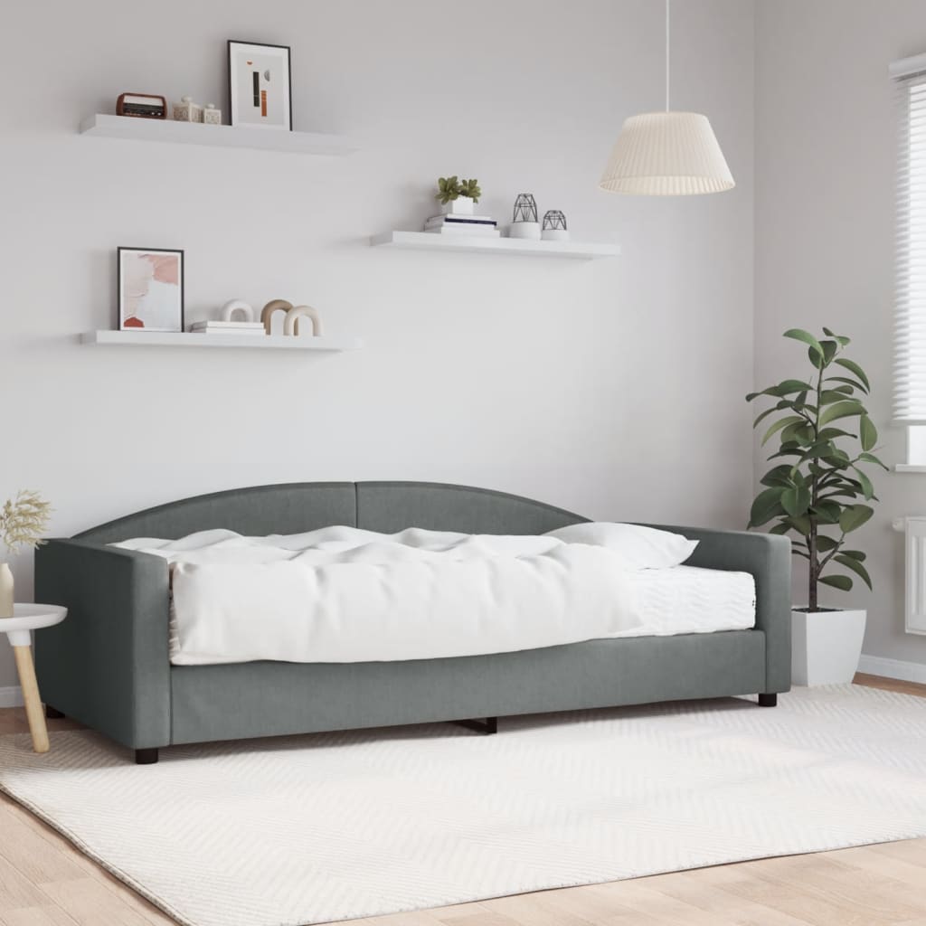 Slaapbank met matras 100x200 cm stof donkergrijs is nu te koop bij PeponiXL, paradijselijk wonen!