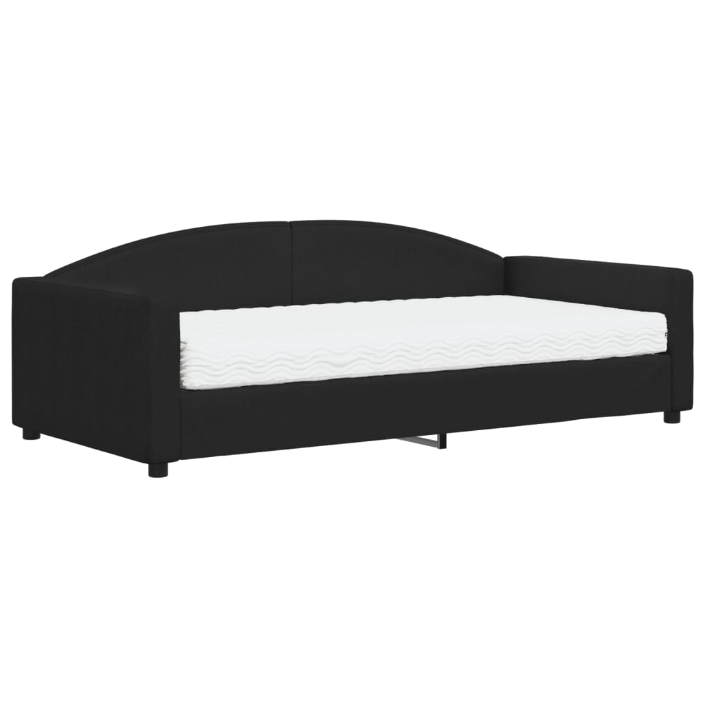 Slaapbank met matras 100x200 cm stof zwart is nu te koop bij PeponiXL, paradijselijk wonen!