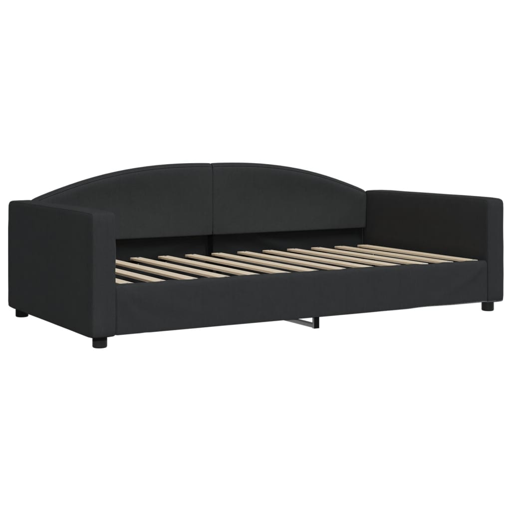 Slaapbank met matras 100x200 cm stof zwart is nu te koop bij PeponiXL, paradijselijk wonen!