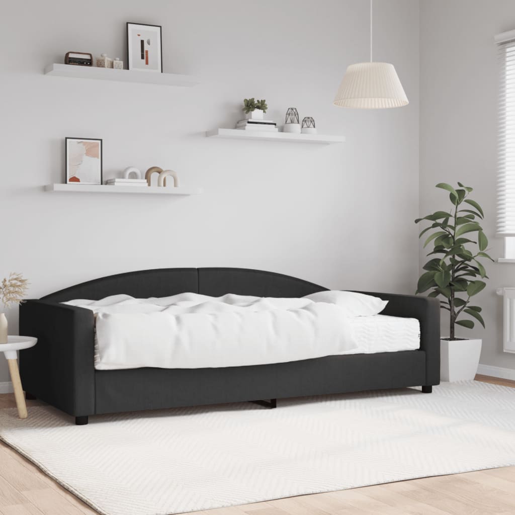 Slaapbank met matras 100x200 cm stof zwart is nu te koop bij PeponiXL, paradijselijk wonen!