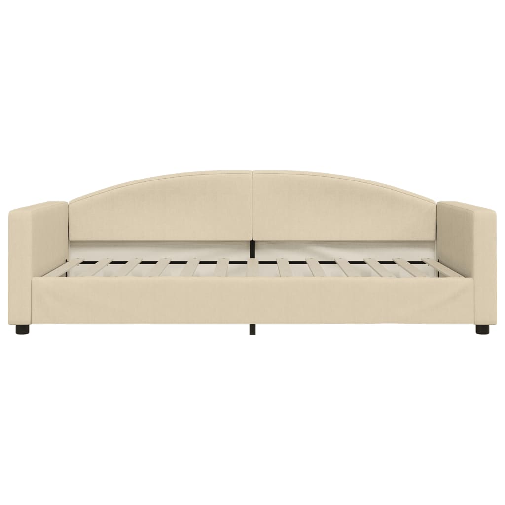 Slaapbank met matras 100x200 cm stof crèmekleurig is nu te koop bij PeponiXL, paradijselijk wonen!