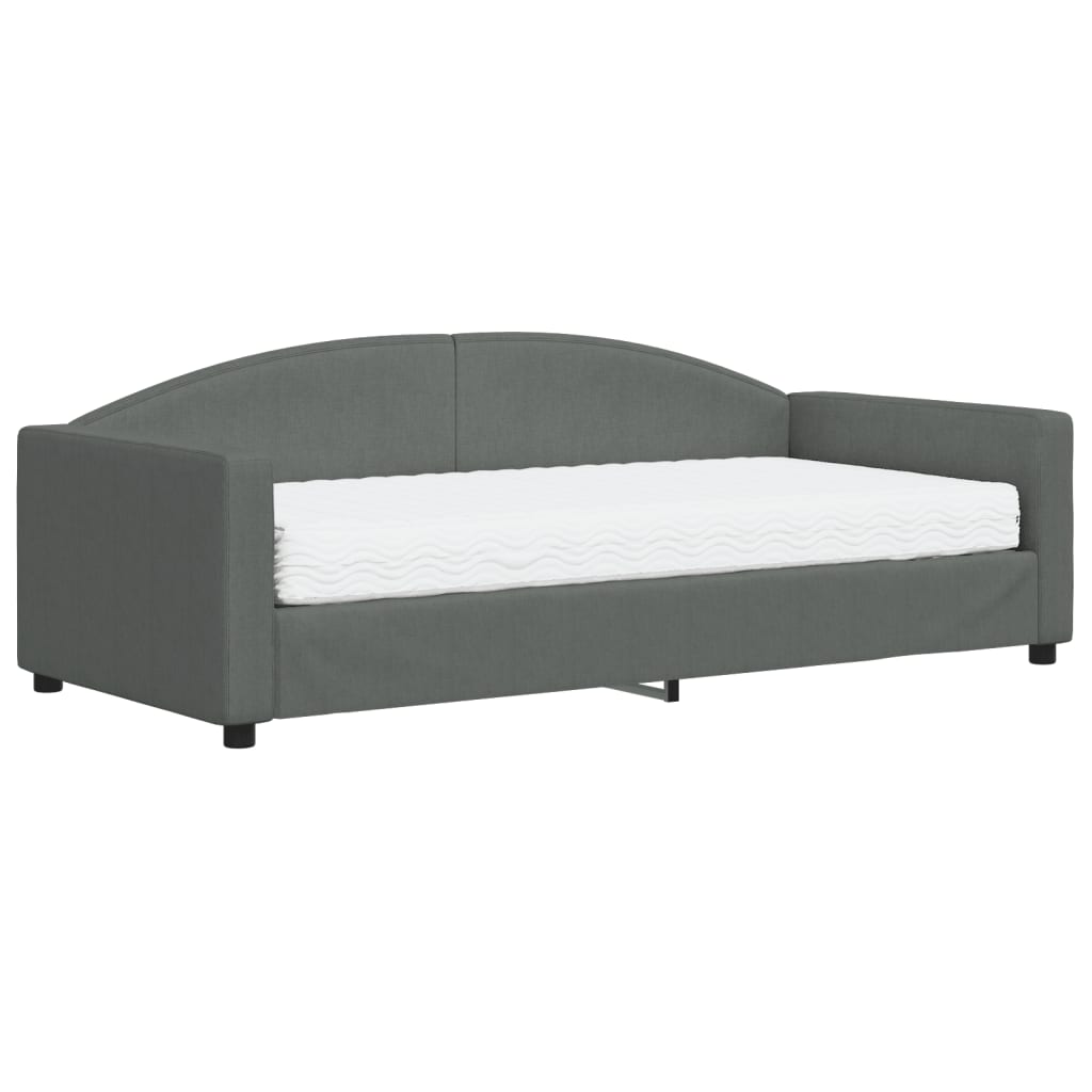 Slaapbank met matras 90x190 cm stof donkergrijs is nu te koop bij PeponiXL, paradijselijk wonen!