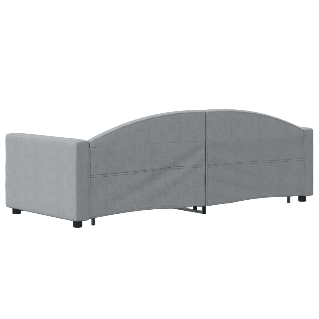 Slaapbank met onderschuifbed 80x200 cm stof lichtgrijs is nu te koop bij PeponiXL, paradijselijk wonen!