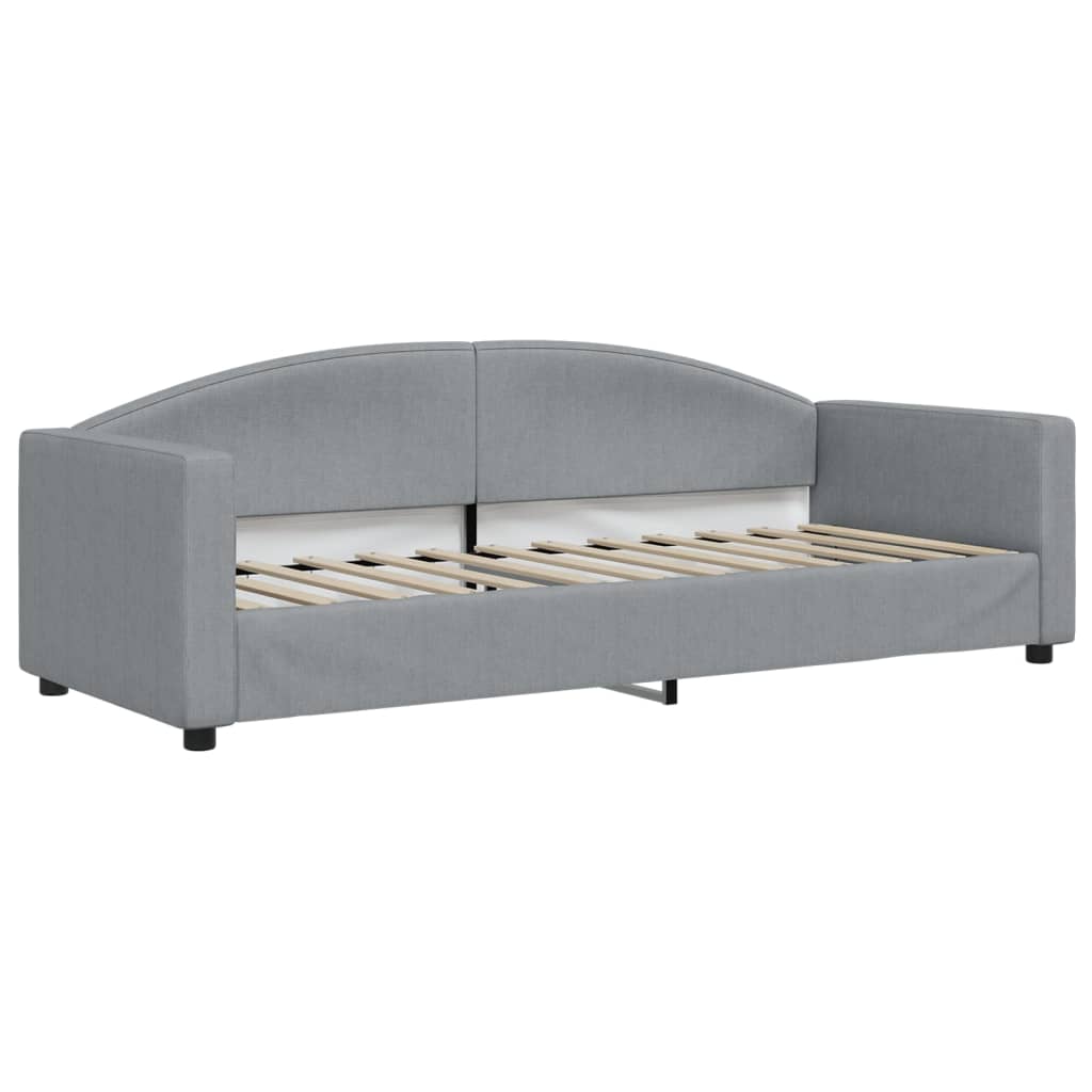 Slaapbank met onderschuifbed 80x200 cm stof lichtgrijs is nu te koop bij PeponiXL, paradijselijk wonen!