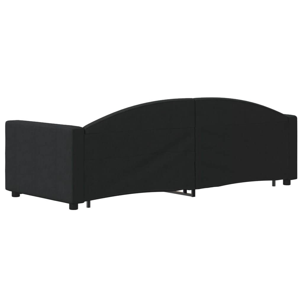 Slaapbank met onderschuifbed 80x200 cm stof zwart is nu te koop bij PeponiXL, paradijselijk wonen!
