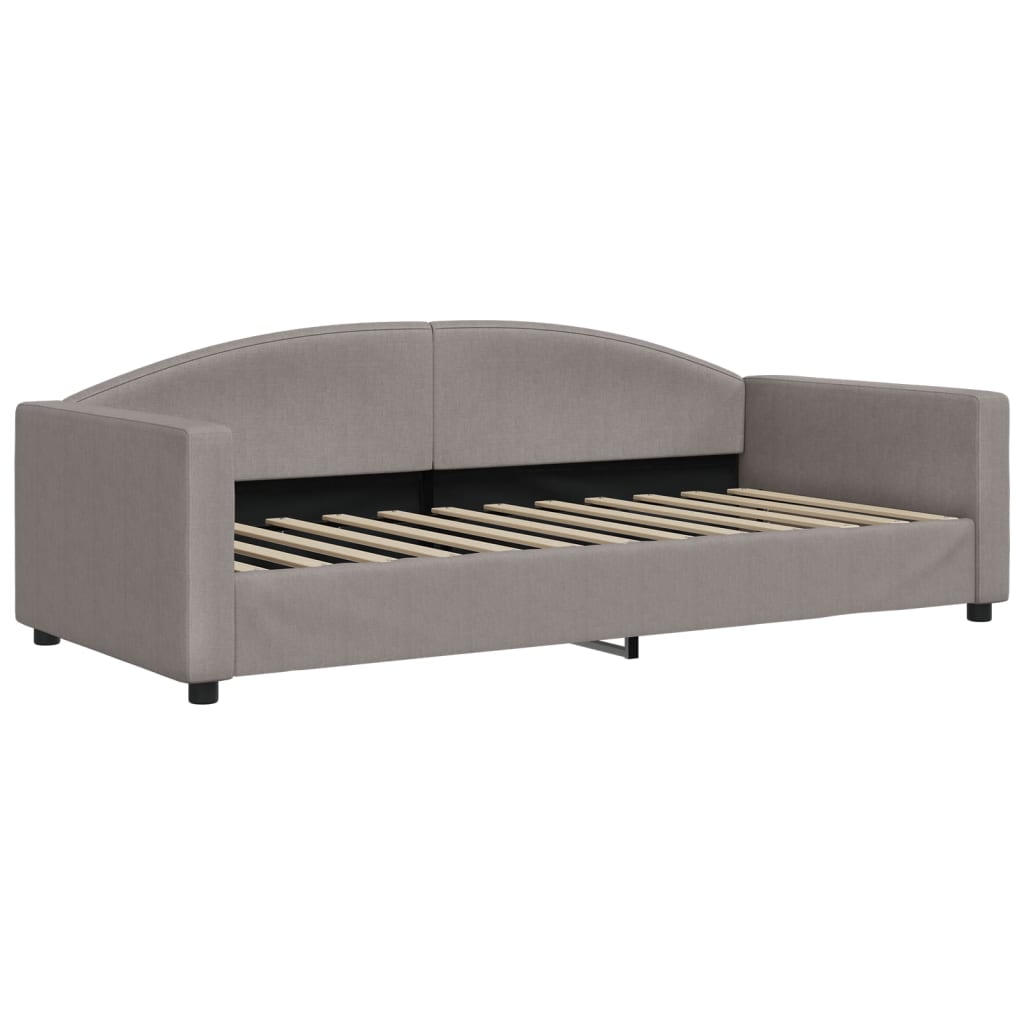 Slaapbank met onderschuifbed 90x200 cm stof taupe is nu te koop bij PeponiXL, paradijselijk wonen!