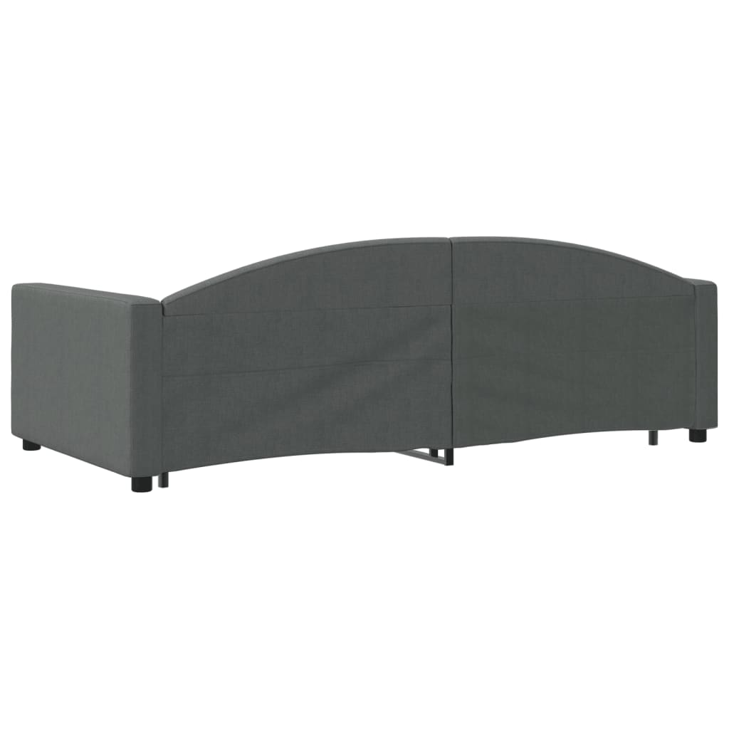 Slaapbank met onderschuifbed 100x200 cm stof donkergrijs is nu te koop bij PeponiXL, paradijselijk wonen!