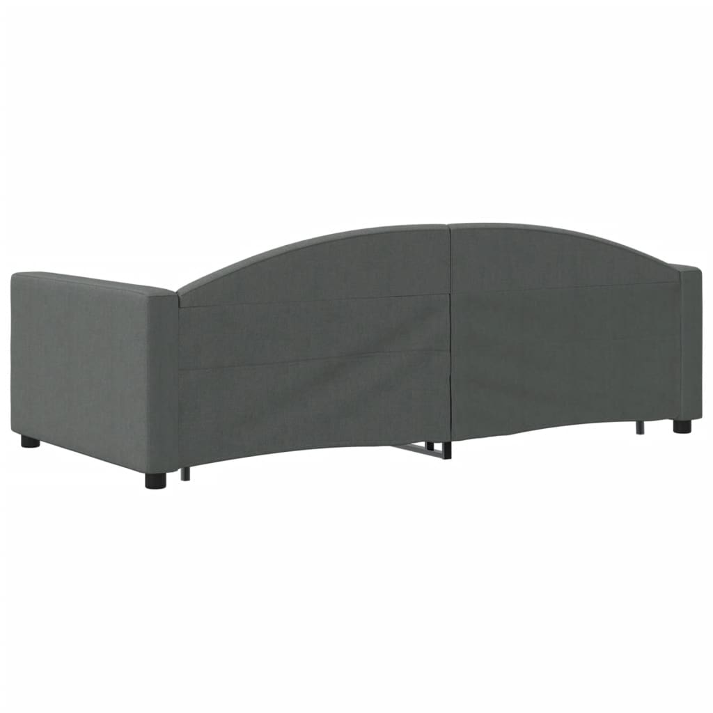Slaapbank met onderschuifbed 90x190 cm stof donkergrijs is nu te koop bij PeponiXL, paradijselijk wonen!