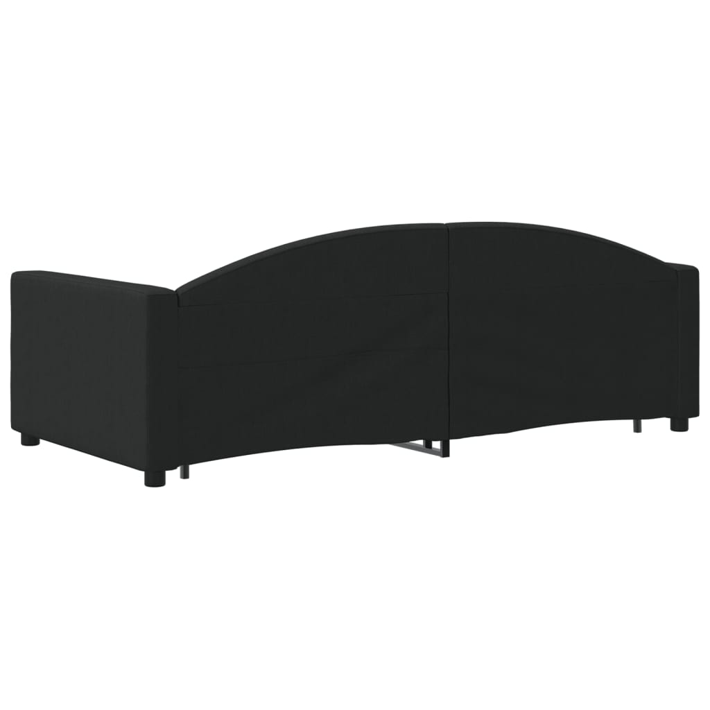 Slaapbank met onderschuifbed 90x190 cm stof zwart is nu te koop bij PeponiXL, paradijselijk wonen!