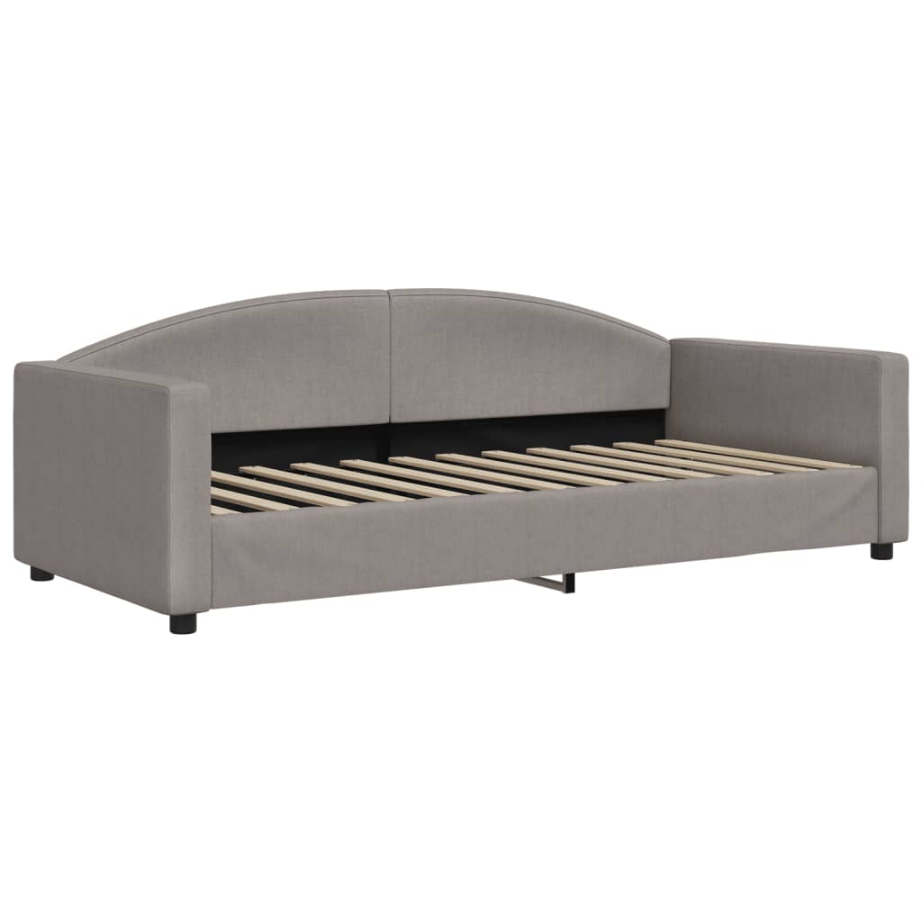 Slaapbank met onderschuifbed en matrassen 90x200 cm stof taupe is nu te koop bij PeponiXL, paradijselijk wonen!