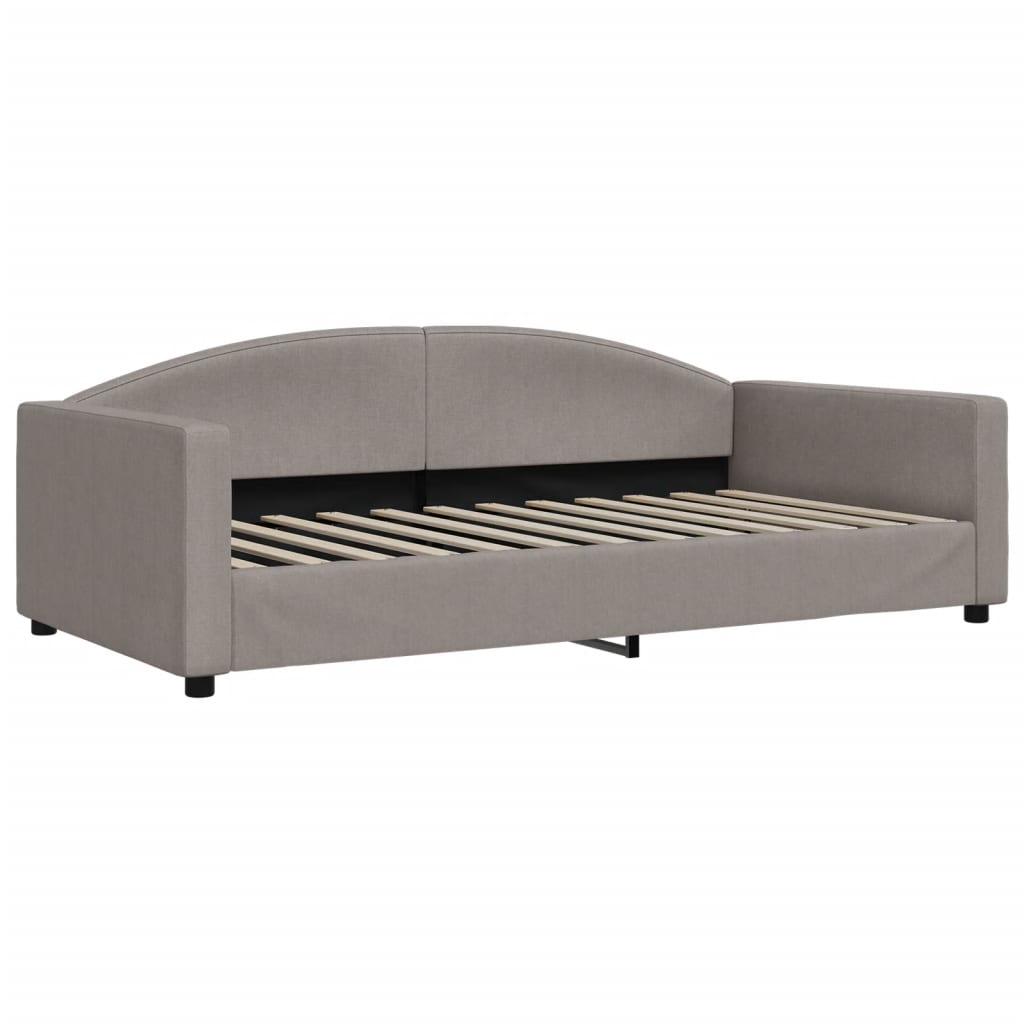 Slaapbank met onderschuifbed en matrassen 100x200 cm stof taupe is nu te koop bij PeponiXL, paradijselijk wonen!