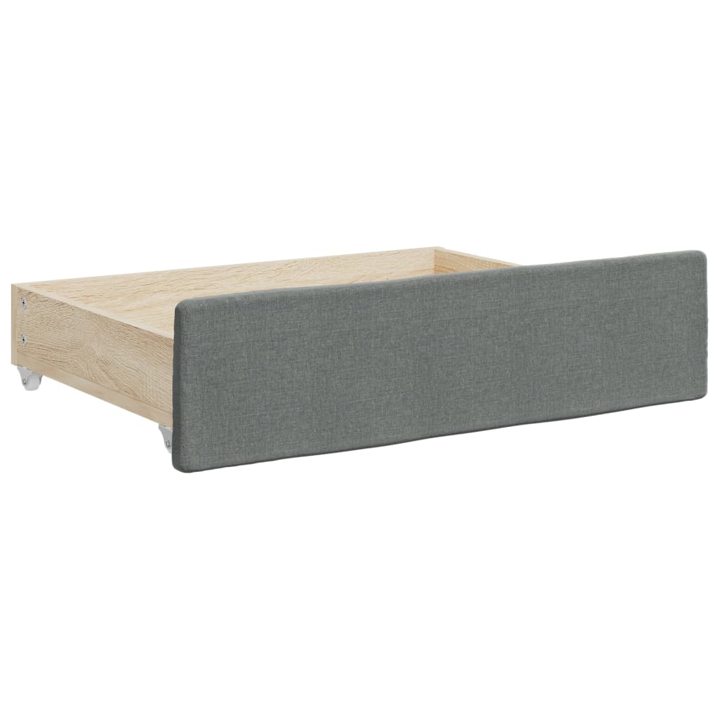 Slaapbank onderschuifbed en lades 80x200 cm stof donkergrijs is nu te koop bij PeponiXL, paradijselijk wonen!