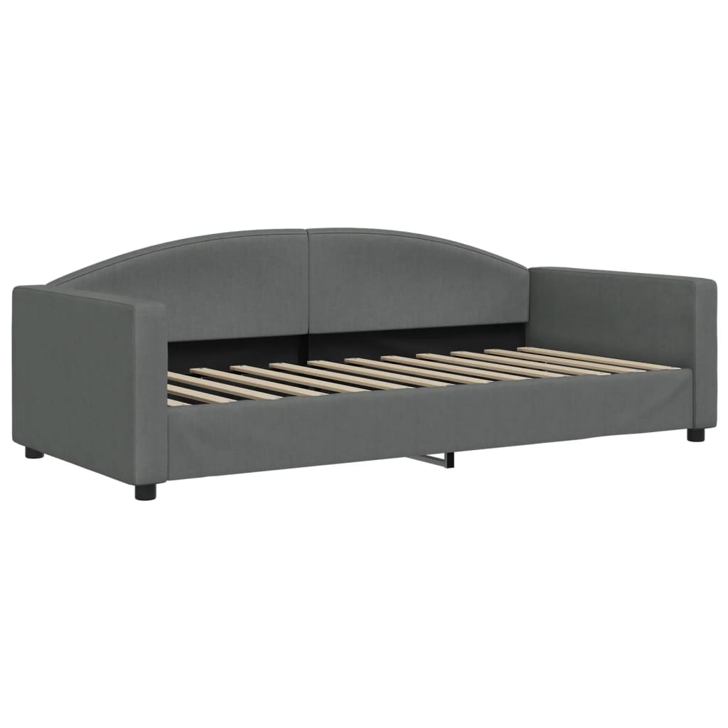 Slaapbank onderschuifbed en lades 90x200 cm stof donkergrijs is nu te koop bij PeponiXL, paradijselijk wonen!