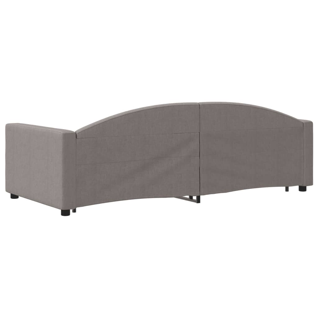 Slaapbank met onderschuifbed en lades 90x200 cm stof taupe is nu te koop bij PeponiXL, paradijselijk wonen!