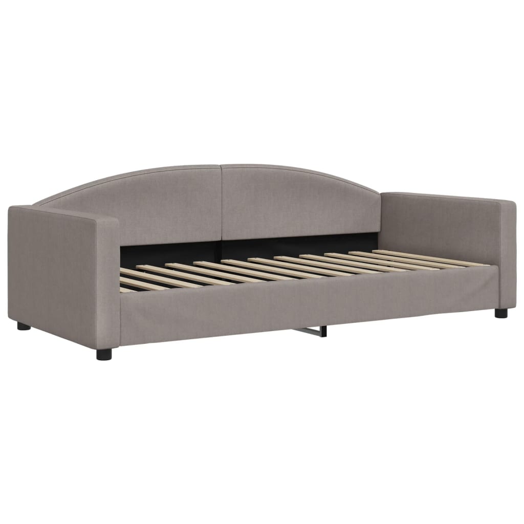 Slaapbank met onderschuifbed en lades 90x200 cm stof taupe is nu te koop bij PeponiXL, paradijselijk wonen!