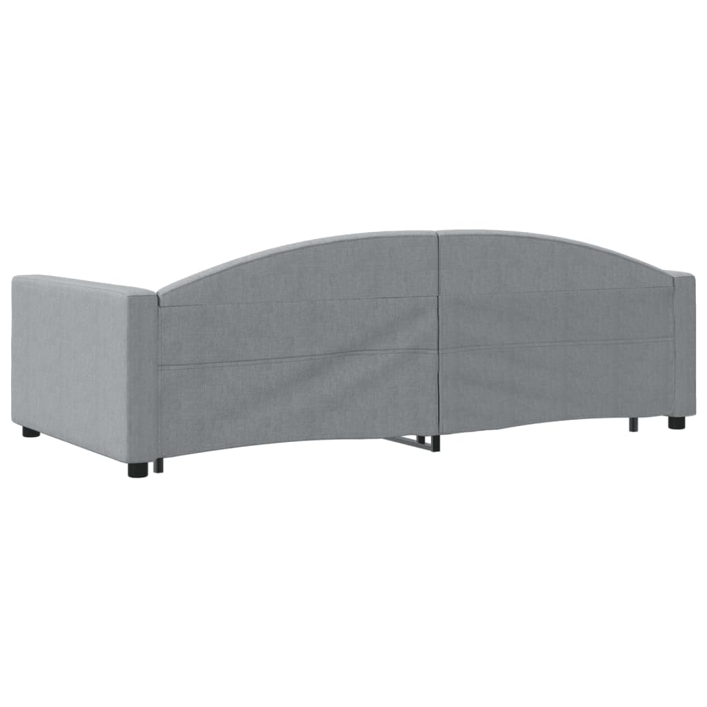 Slaapbank onderschuifbed en lades 100x200 cm stof lichtgrijs is nu te koop bij PeponiXL, paradijselijk wonen!
