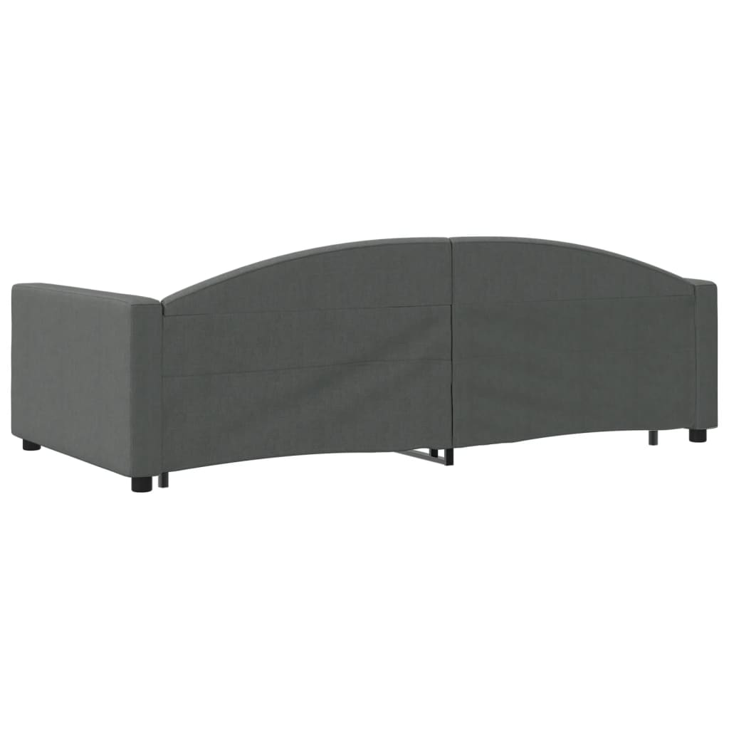 Slaapbank onderschuifbed en lades 100x200 cm stof donkergrijs is nu te koop bij PeponiXL, paradijselijk wonen!