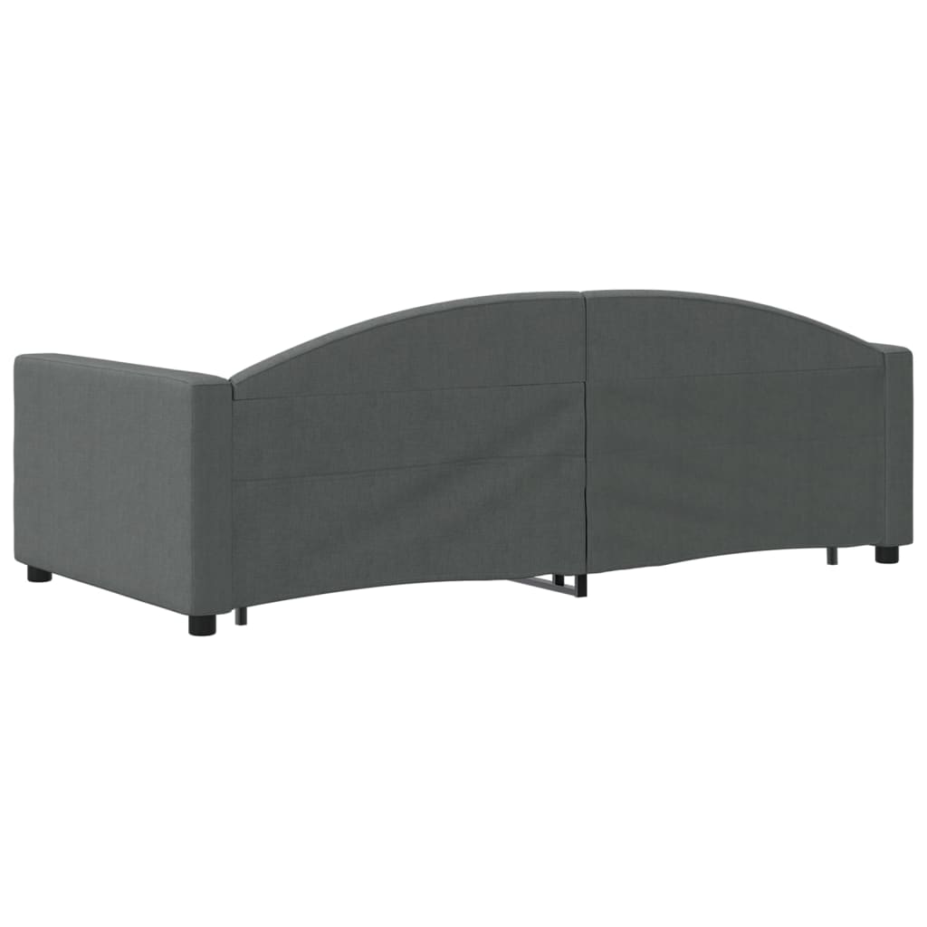 Slaapbank onderschuifbed en lades 90x190 cm stof donkergrijs is nu te koop bij PeponiXL, paradijselijk wonen!