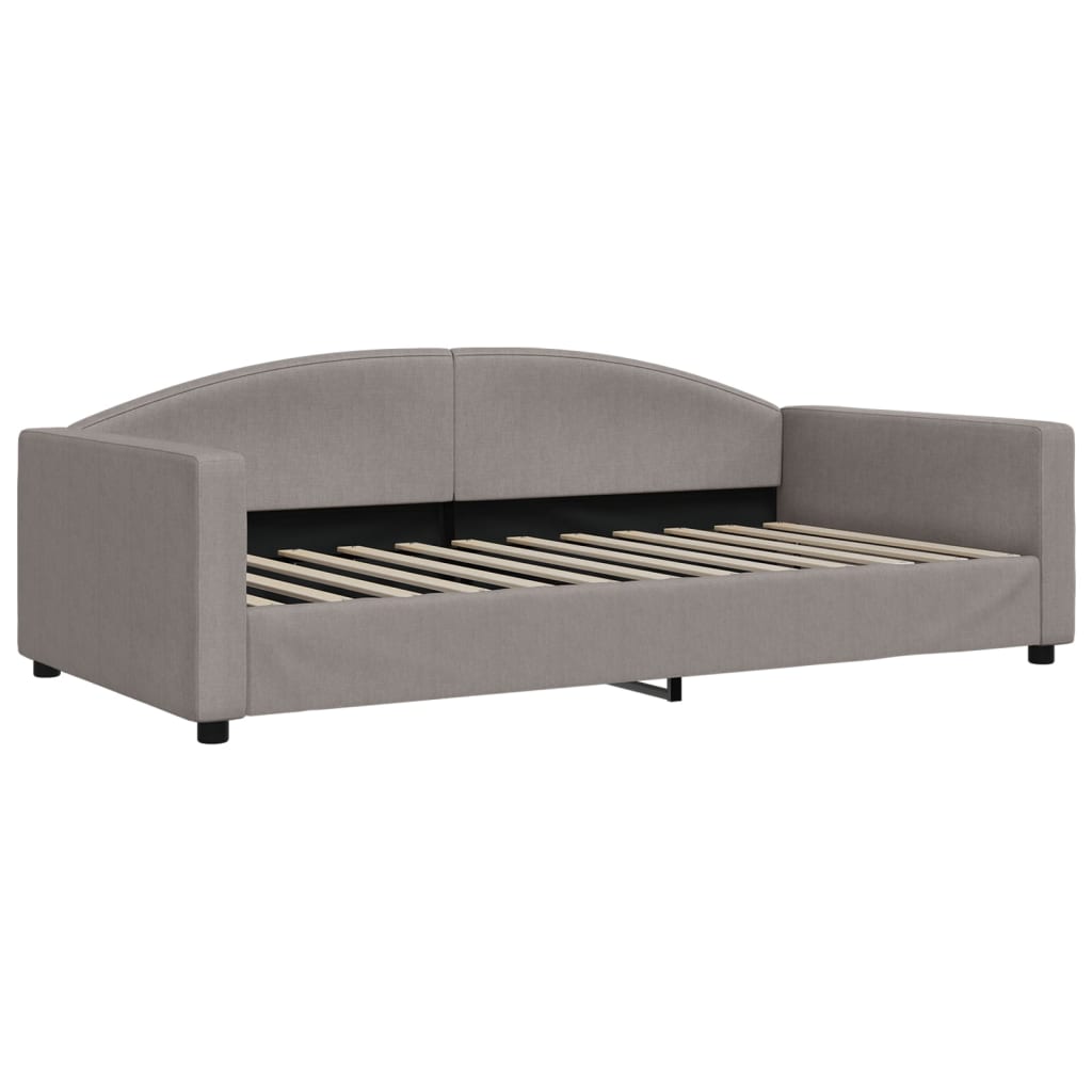 Slaapbank met onderschuifbed en lades 100x200 cm stof taupe is nu te koop bij PeponiXL, paradijselijk wonen!