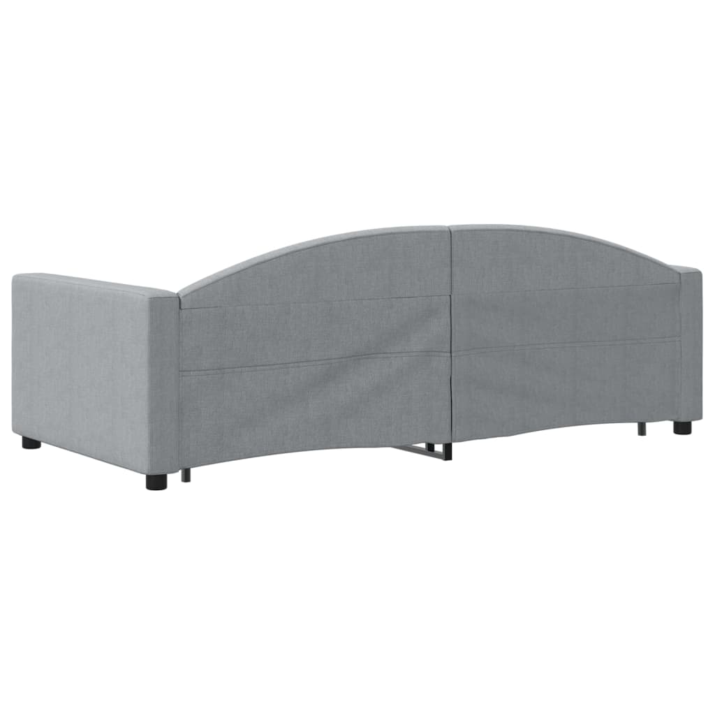 Slaapbank met onderschuifbed 100x190 cm stof lichtgrijs (VS) is nu te koop bij PeponiXL, paradijselijk wonen!