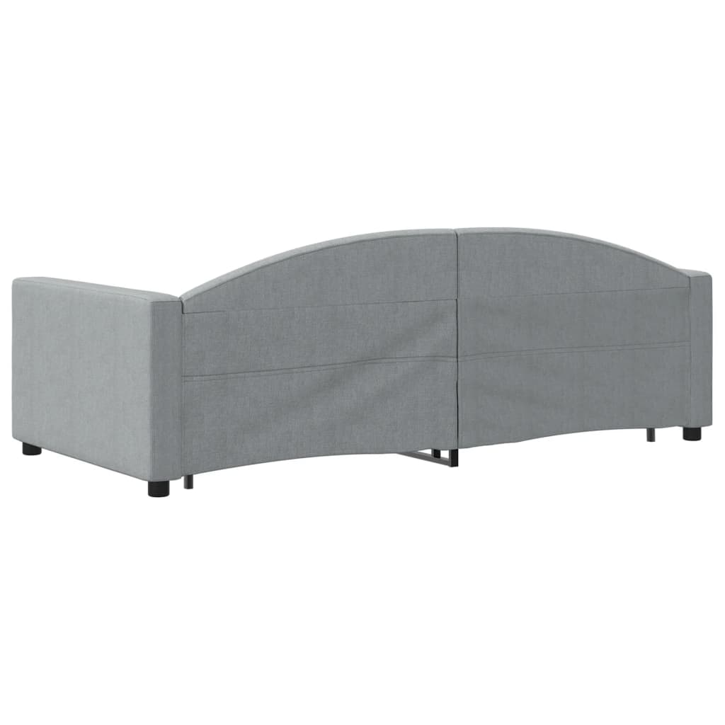 Slaapbank onderschuifbed lades 100x190 cm stof lichtgrijs (VS) is nu te koop bij PeponiXL, paradijselijk wonen!