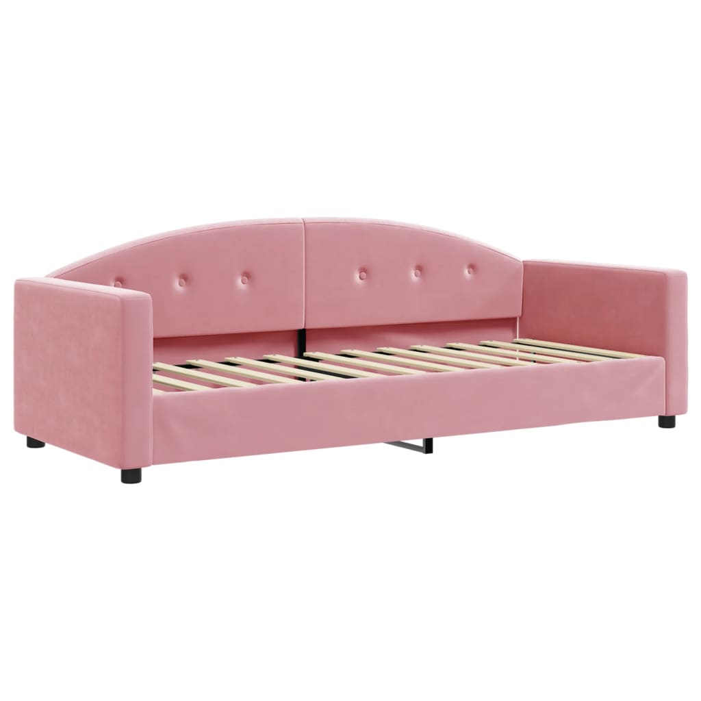 Slaapbank met matras 80x200 cm fluweel roze is nu te koop bij PeponiXL, paradijselijk wonen!