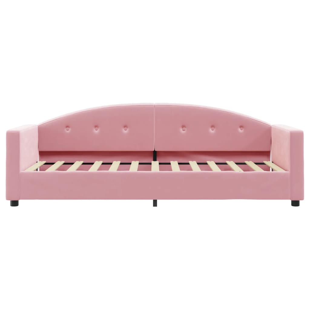 Slaapbank met matras 80x200 cm fluweel roze is nu te koop bij PeponiXL, paradijselijk wonen!