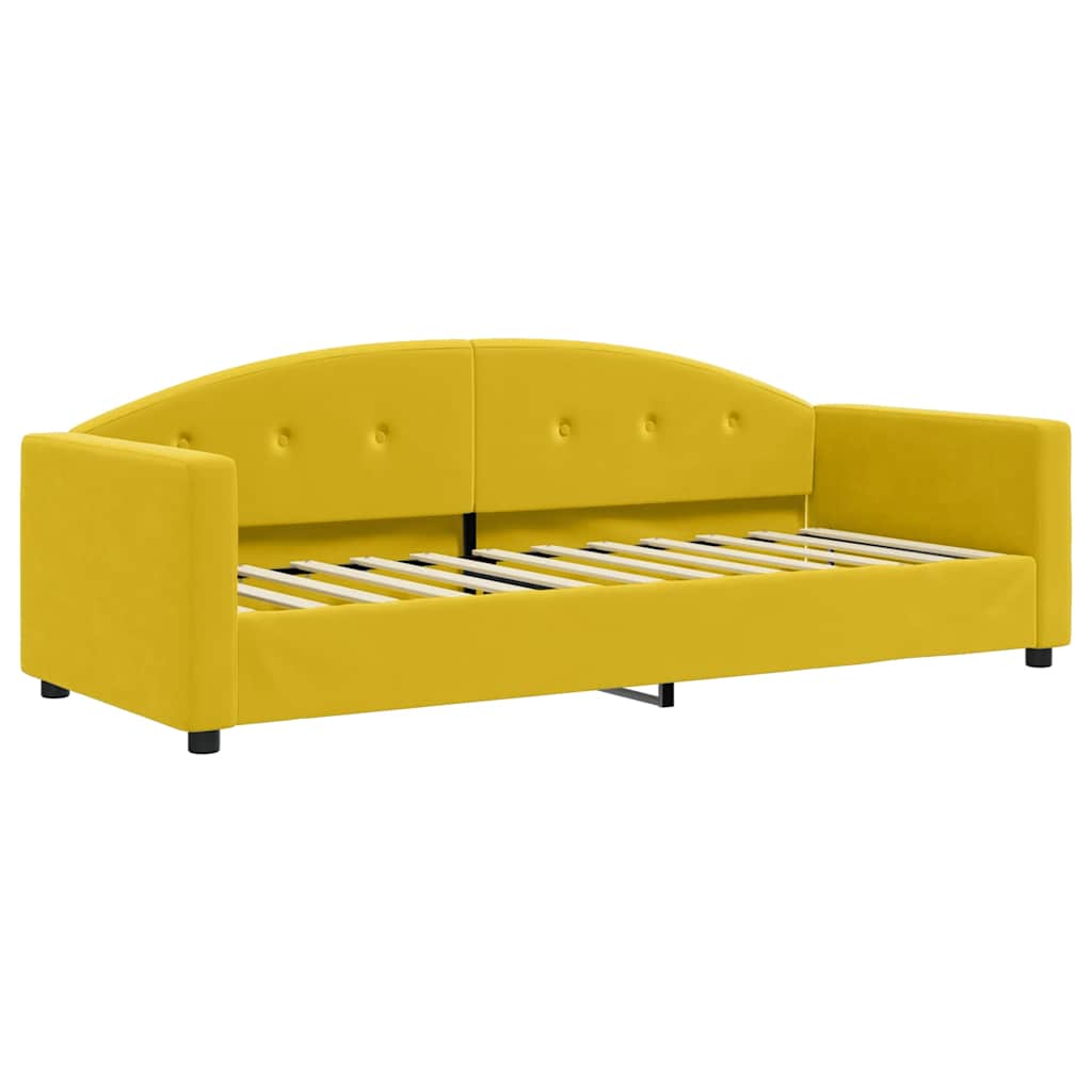Slaapbank met matras 80x200 cm fluweel geel is nu te koop bij PeponiXL, paradijselijk wonen!