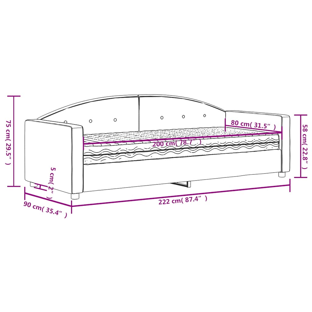 Slaapbank met matras 80x200 cm fluweel geel is nu te koop bij PeponiXL, paradijselijk wonen!