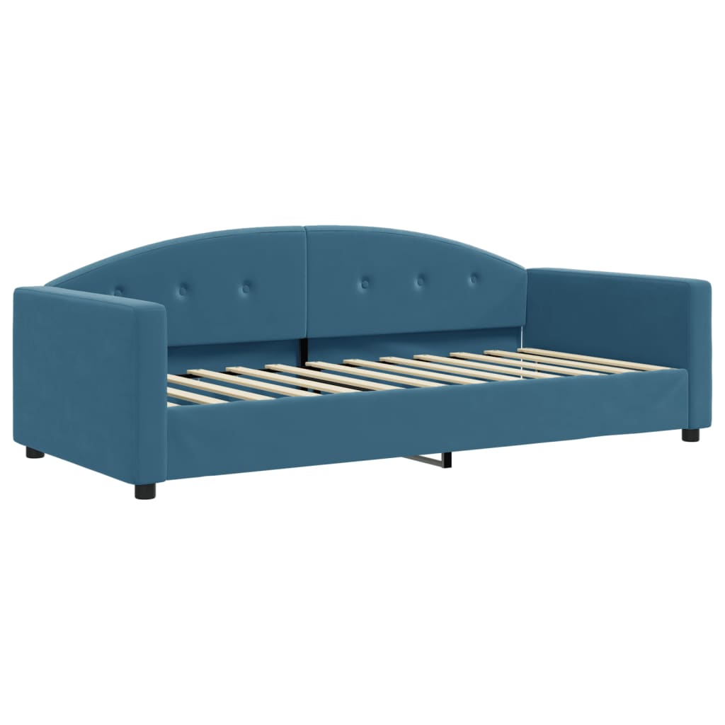Slaapbank met matras 90x200 cm fluweel blauw is nu te koop bij PeponiXL, paradijselijk wonen!