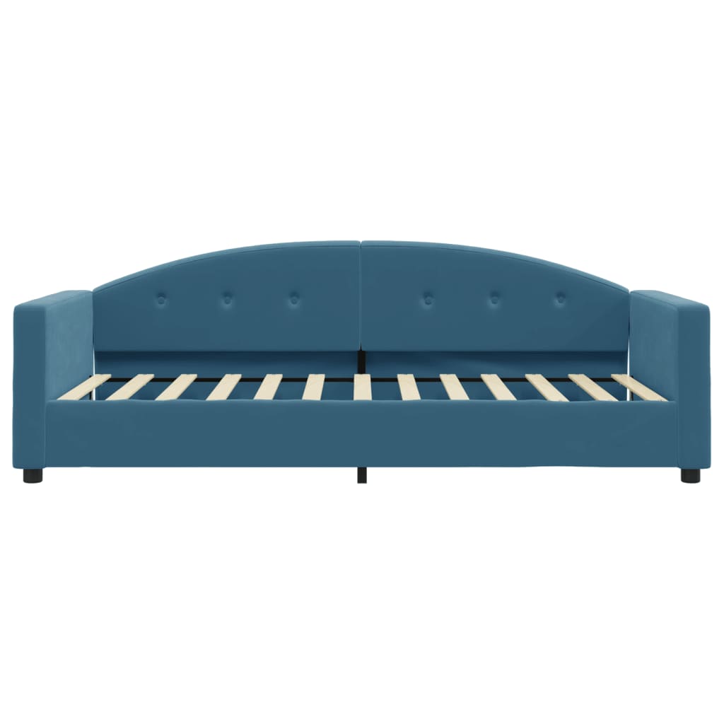 Slaapbank met matras 90x200 cm fluweel blauw is nu te koop bij PeponiXL, paradijselijk wonen!
