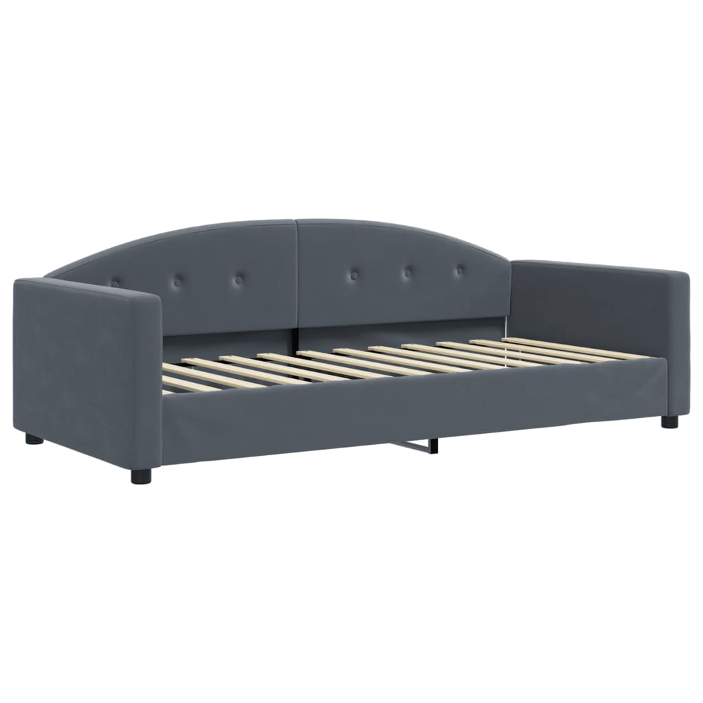 Slaapbank met matras 90x200 cm fluweel donkergrijs is nu te koop bij PeponiXL, paradijselijk wonen!