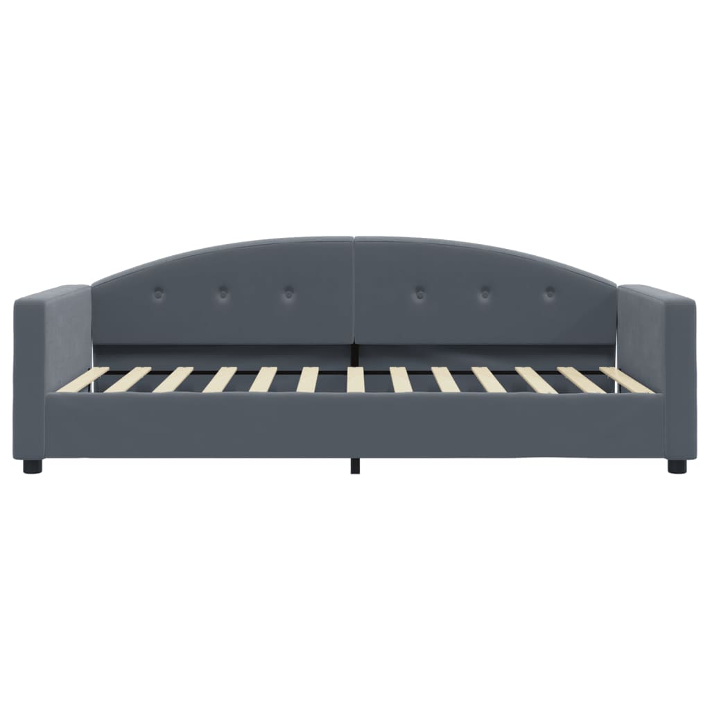 Slaapbank met matras 90x200 cm fluweel donkergrijs is nu te koop bij PeponiXL, paradijselijk wonen!
