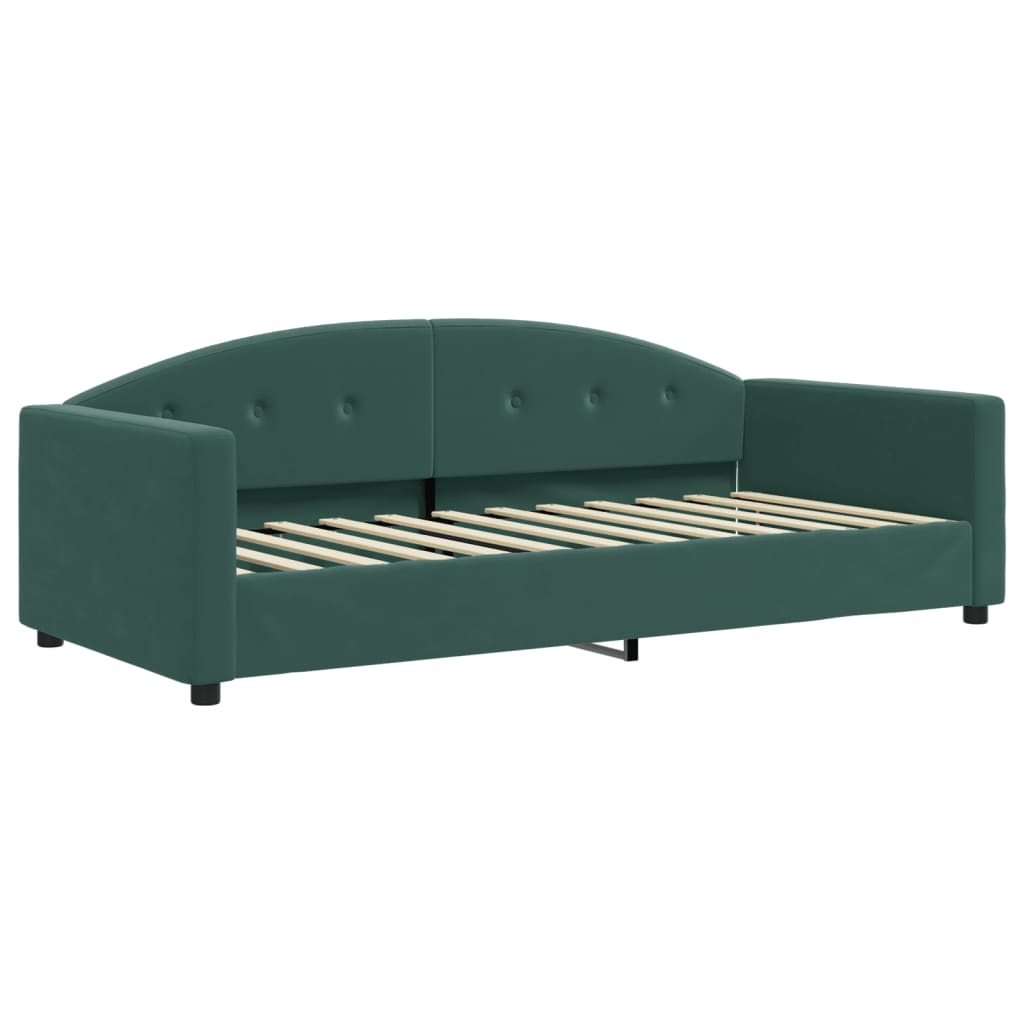 Slaapbank met matras 90x200 cm fluweel donkergroen is nu te koop bij PeponiXL, paradijselijk wonen!