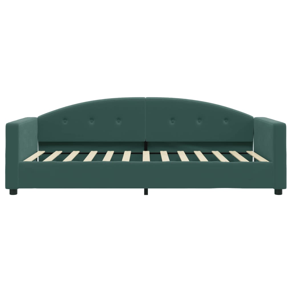 Slaapbank met matras 90x200 cm fluweel donkergroen is nu te koop bij PeponiXL, paradijselijk wonen!