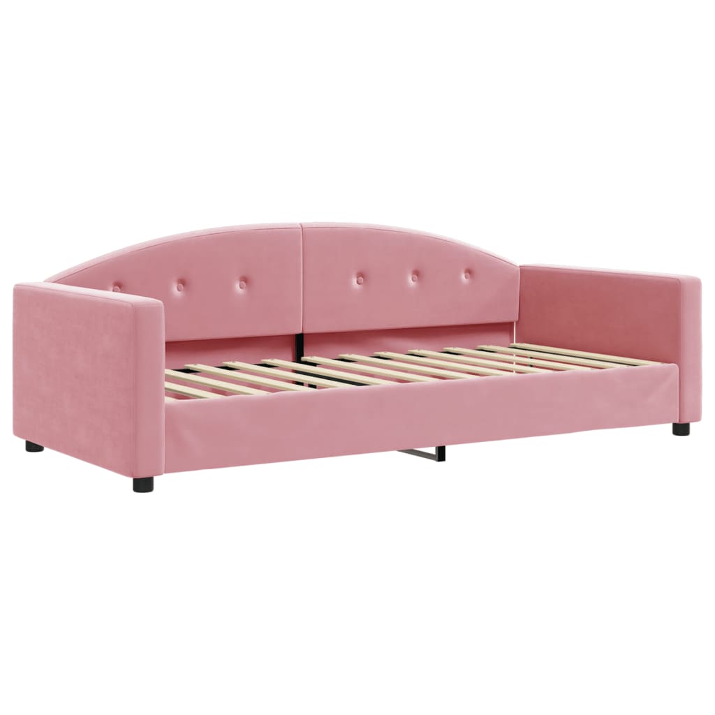 Slaapbank met matras 90x200 cm fluweel roze is nu te koop bij PeponiXL, paradijselijk wonen!