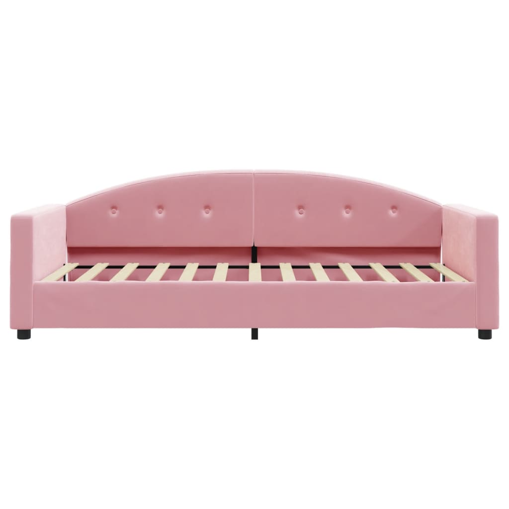 Slaapbank met matras 90x200 cm fluweel roze is nu te koop bij PeponiXL, paradijselijk wonen!