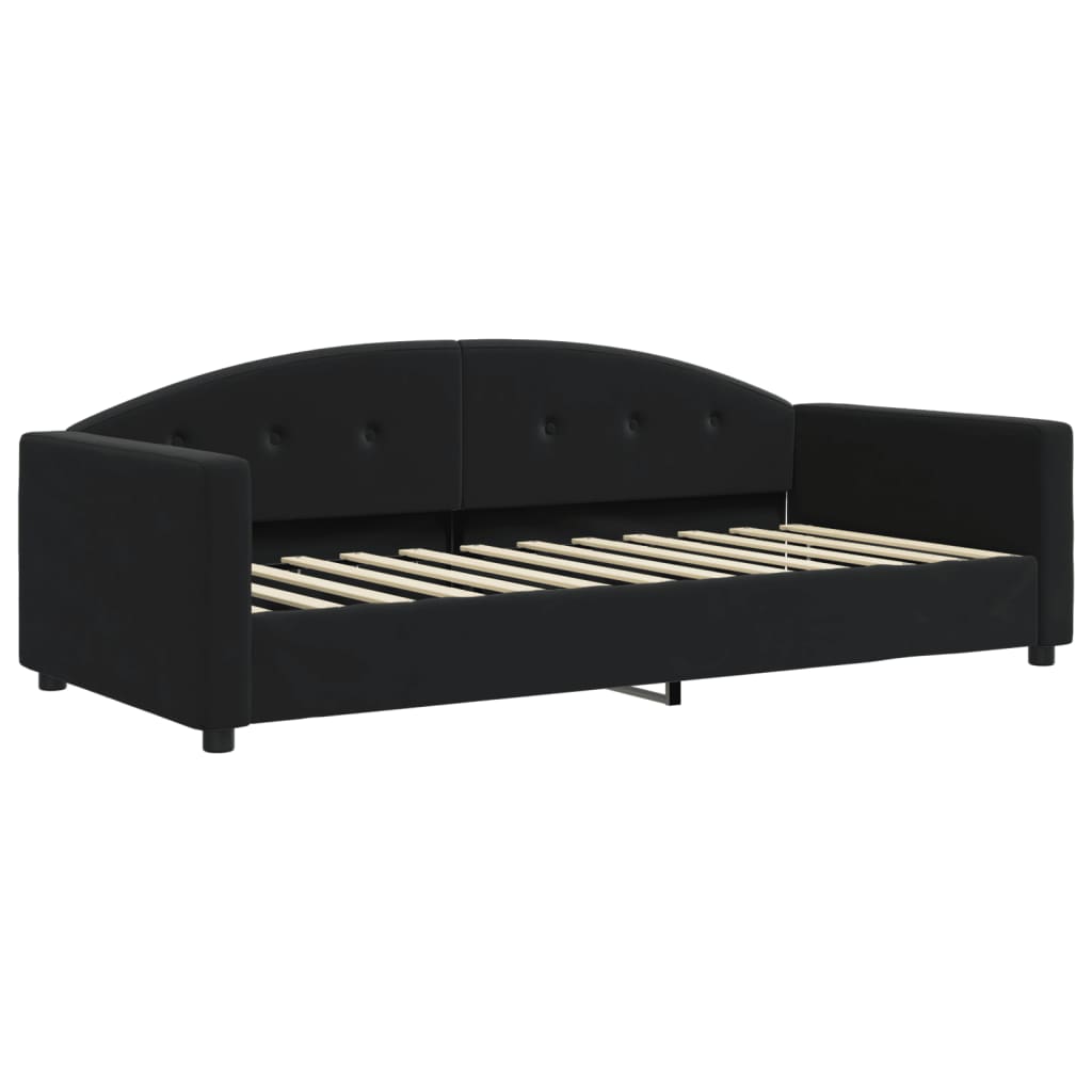 Slaapbank met matras 90x200 cm fluweel zwart is nu te koop bij PeponiXL, paradijselijk wonen!