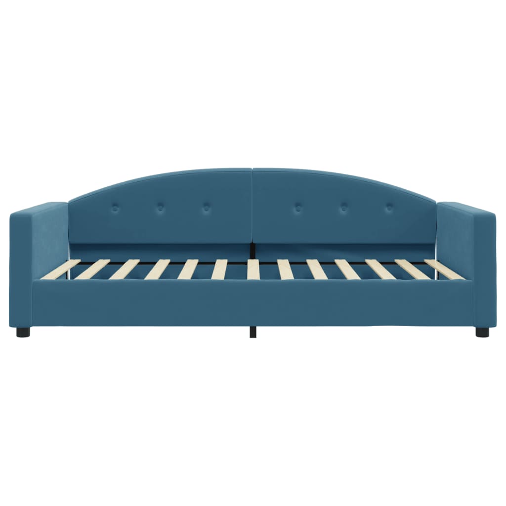 Slaapbank met matras 100x200 cm fluweel blauw is nu te koop bij PeponiXL, paradijselijk wonen!