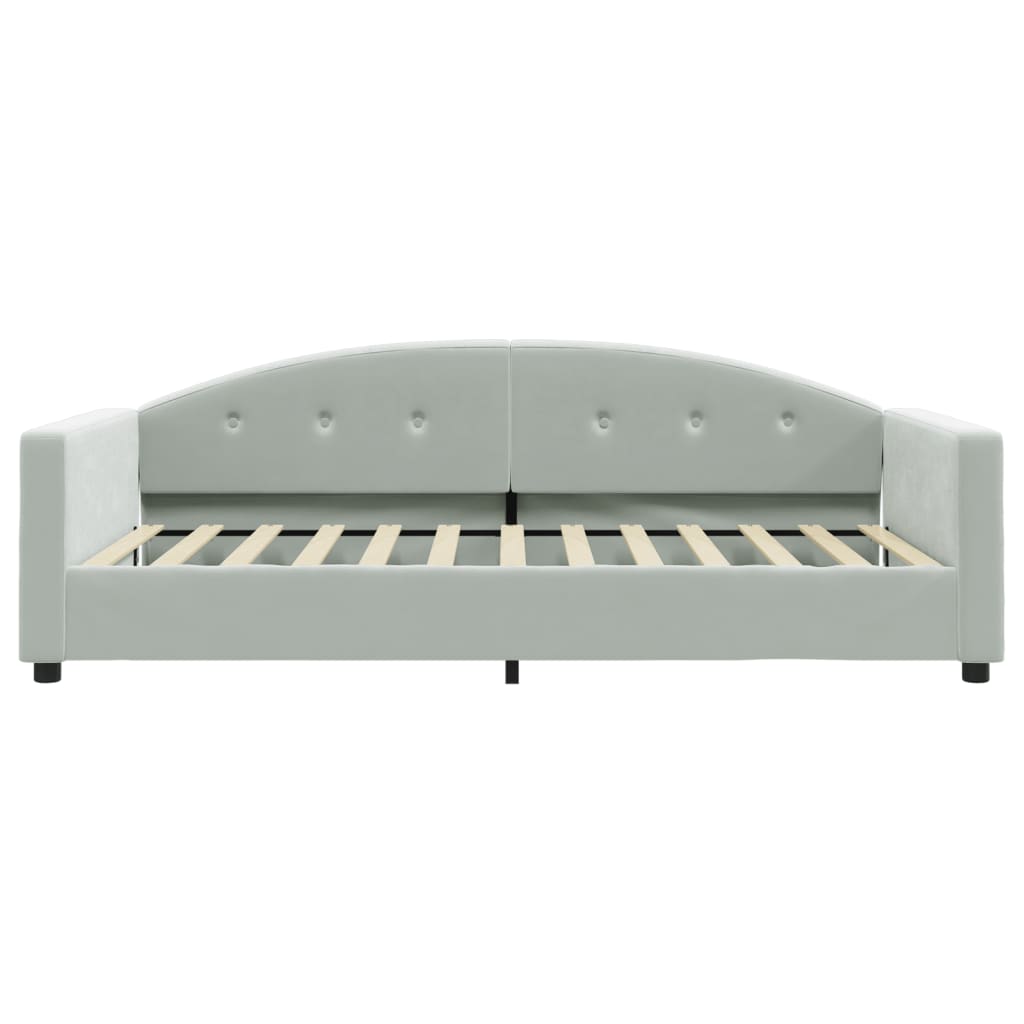 Slaapbank met matras 100x200 cm fluweel lichtgrijs is nu te koop bij PeponiXL, paradijselijk wonen!