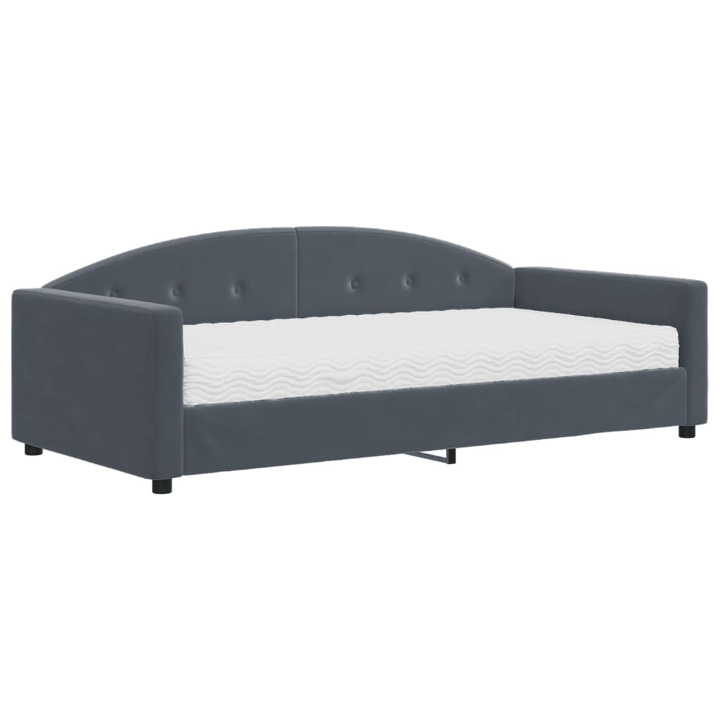 Slaapbank met matras 100x200 cm fluweel donkergroen is nu te koop bij PeponiXL, paradijselijk wonen!