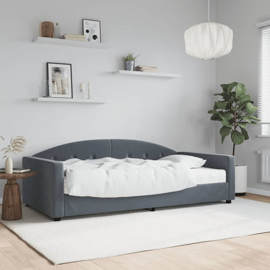 Slaapbank met matras 100x200 cm fluweel donkergroen is nu te koop bij PeponiXL, paradijselijk wonen!