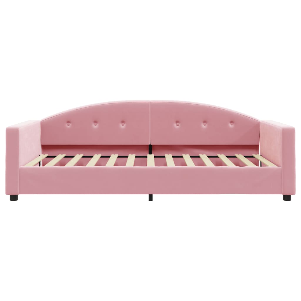 Slaapbank met matras 100x200 cm fluweel roze is nu te koop bij PeponiXL, paradijselijk wonen!