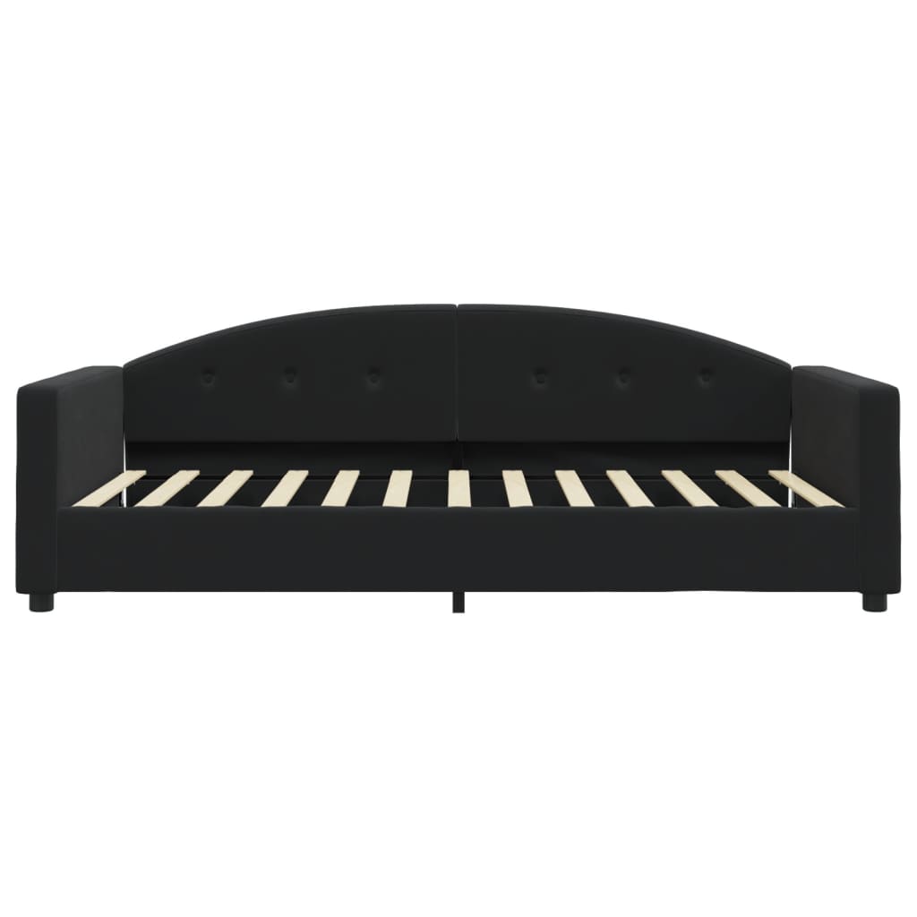 Slaapbank met matras 100x200 cm fluweel zwart is nu te koop bij PeponiXL, paradijselijk wonen!