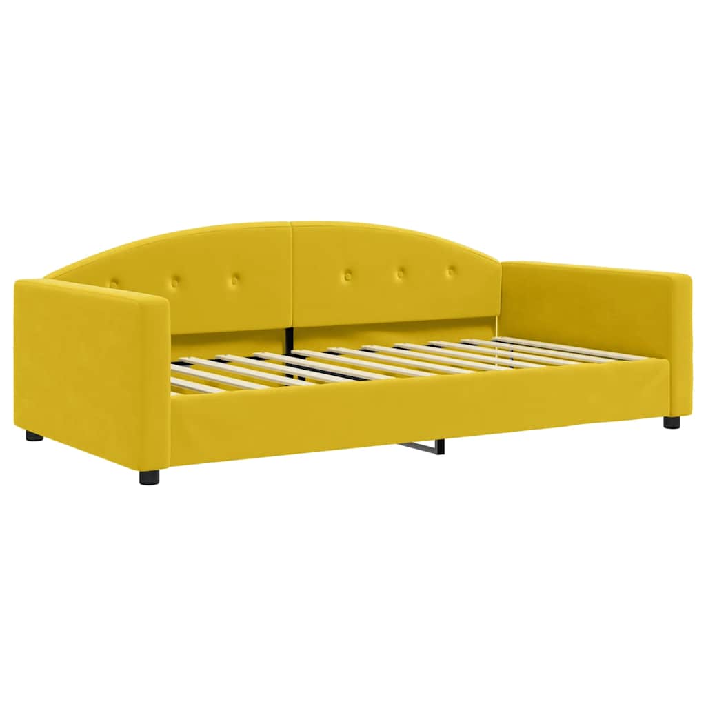 Slaapbank met matras 100x200 cm fluweel geel is nu te koop bij PeponiXL, paradijselijk wonen!