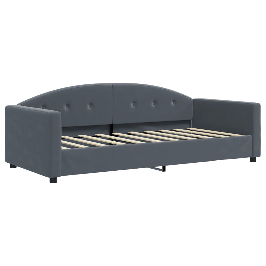Slaapbank met matras 90x190 cm fluweel donkergrijs is nu te koop bij PeponiXL, paradijselijk wonen!